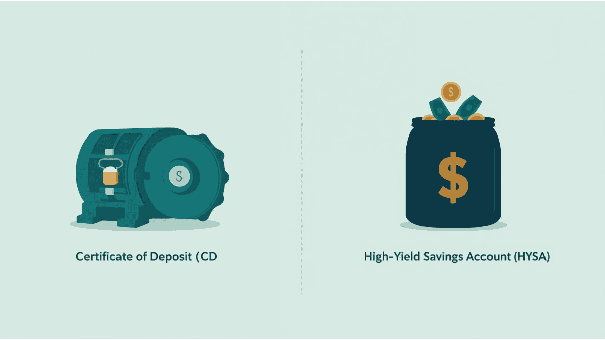CD vs high yield savings comparison showing rates and accessibility differences